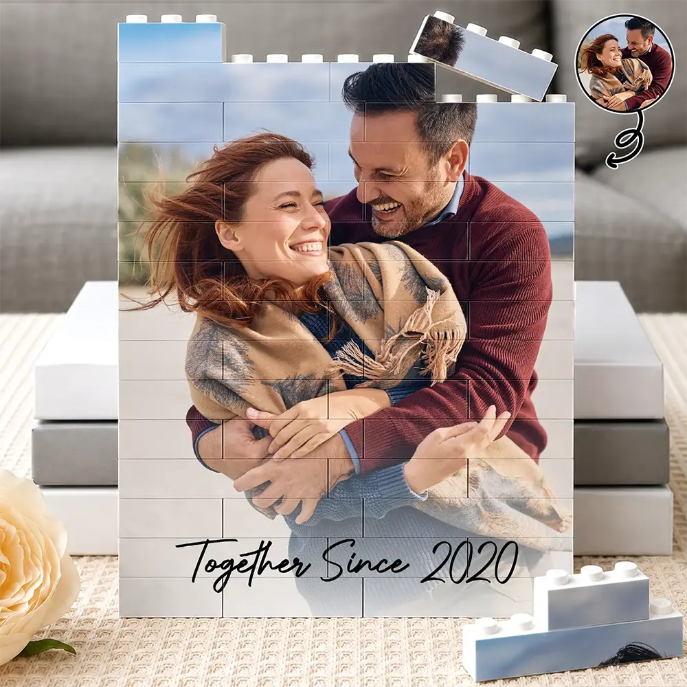 Custom Photo Together & Forever Couple - Personalized Building Brick Blocks