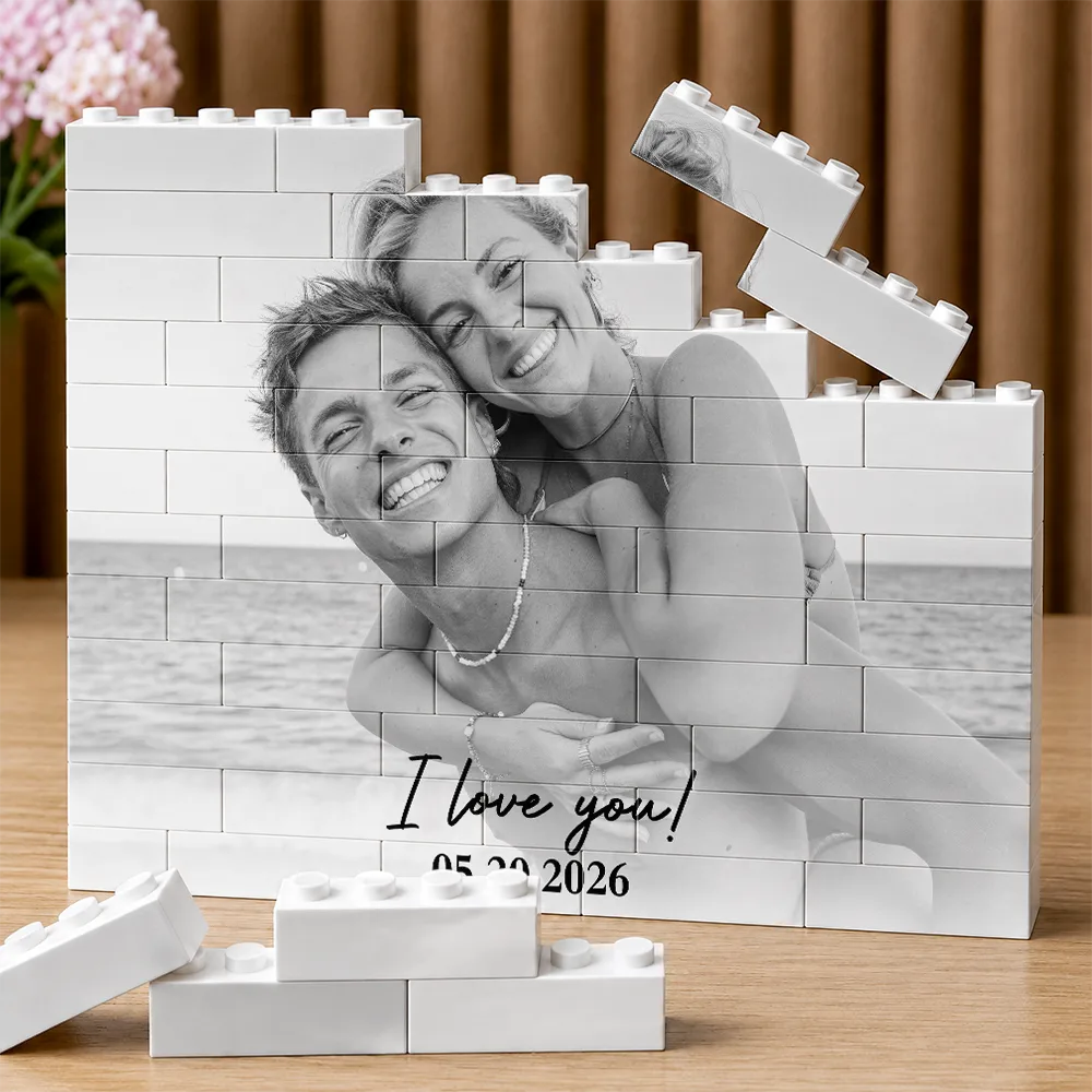 Custom Photo Together & Forever Romantic Couple - Personalized Building Brick Blocks