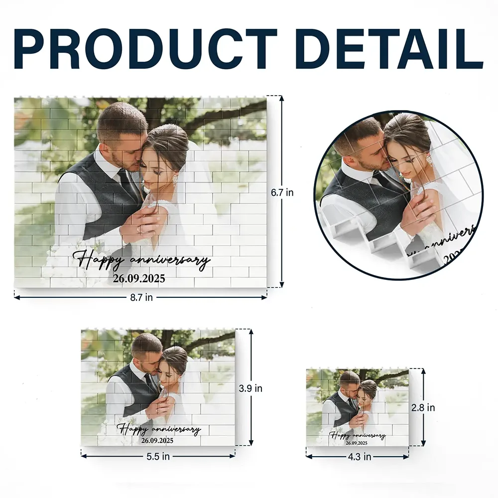 Custom Photo Together & Forever Romantic Couple - Personalized Building Brick Blocks