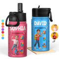 Custom Photo Toybox Figure Kid Portrait - Personalized Kids Water Bottle