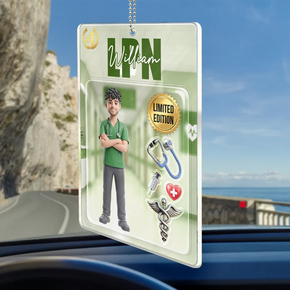 Custom Photo Toybox Figure Nurse Limited Edition - Personalized Acrylic Car Hanger