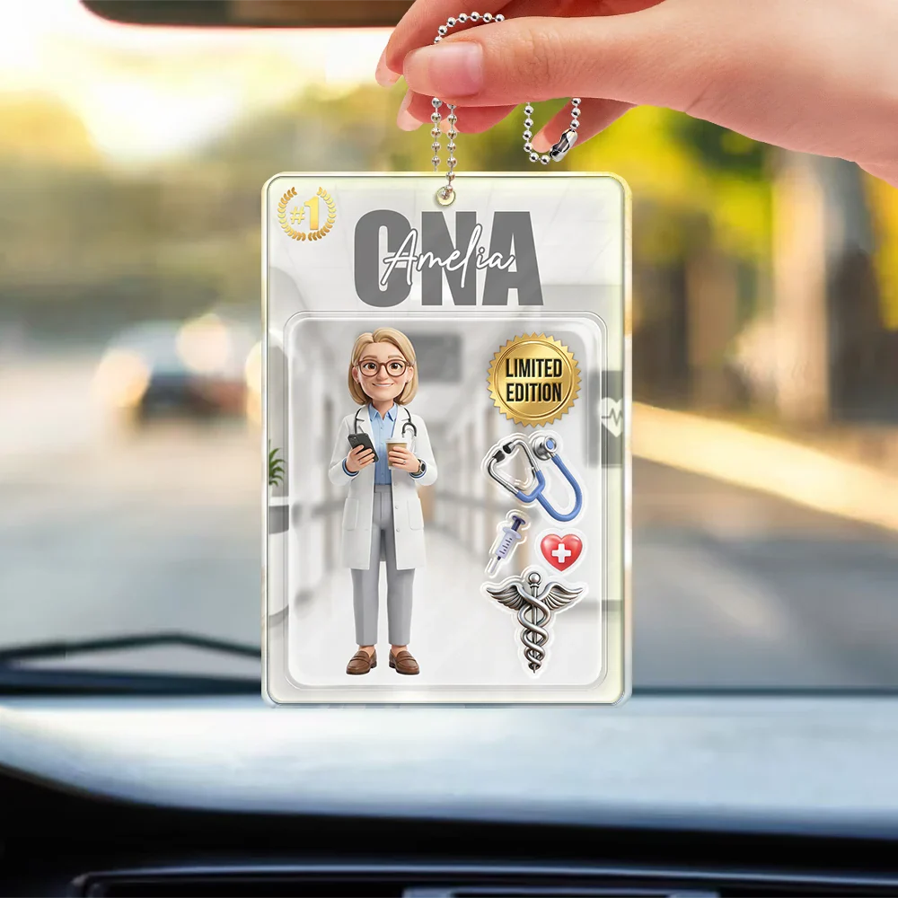 Custom Photo Toybox Figure Nurse Limited Edition - Personalized Acrylic Car Hanger