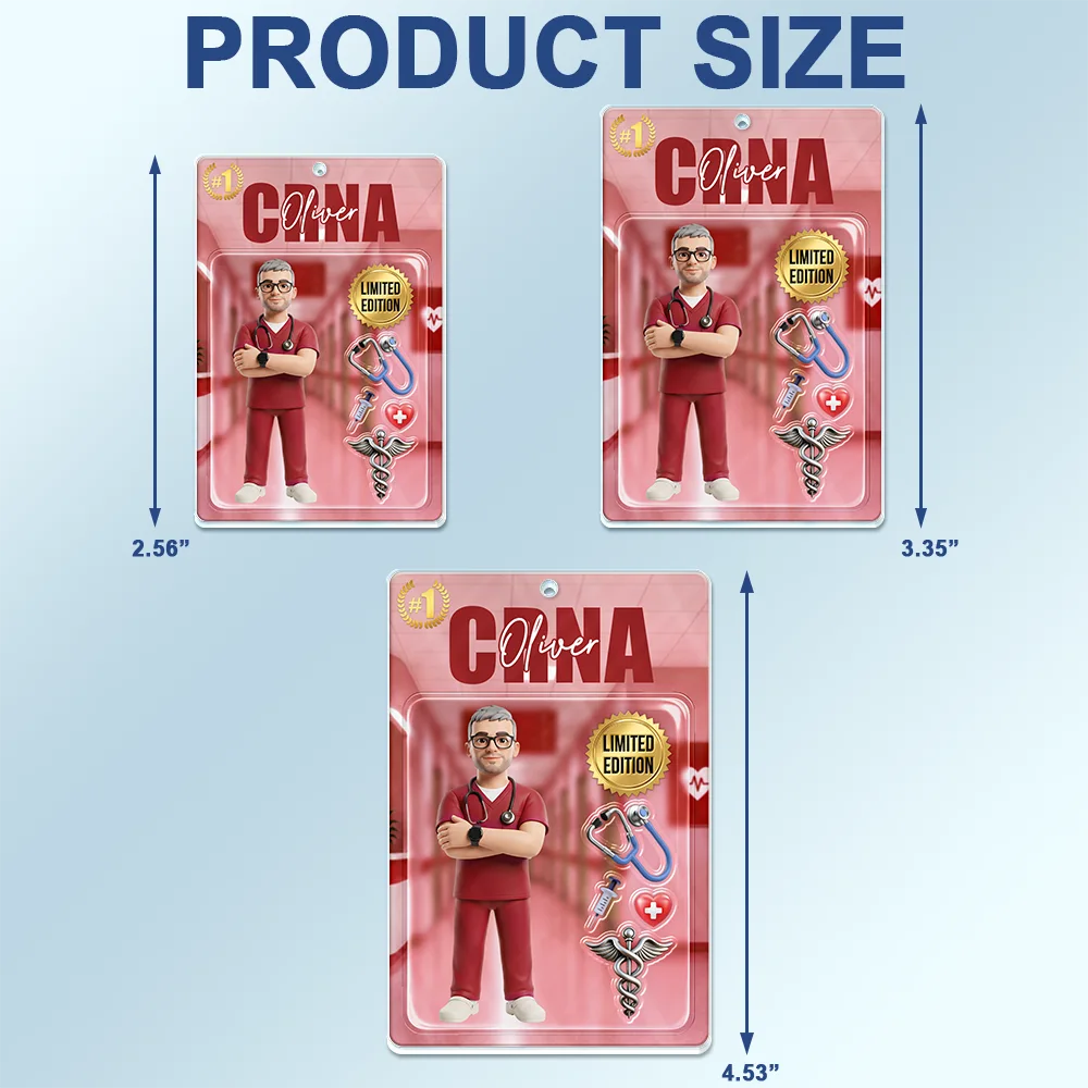 Custom Photo Toybox Figure Nurse Limited Edition - Personalized Acrylic Car Hanger