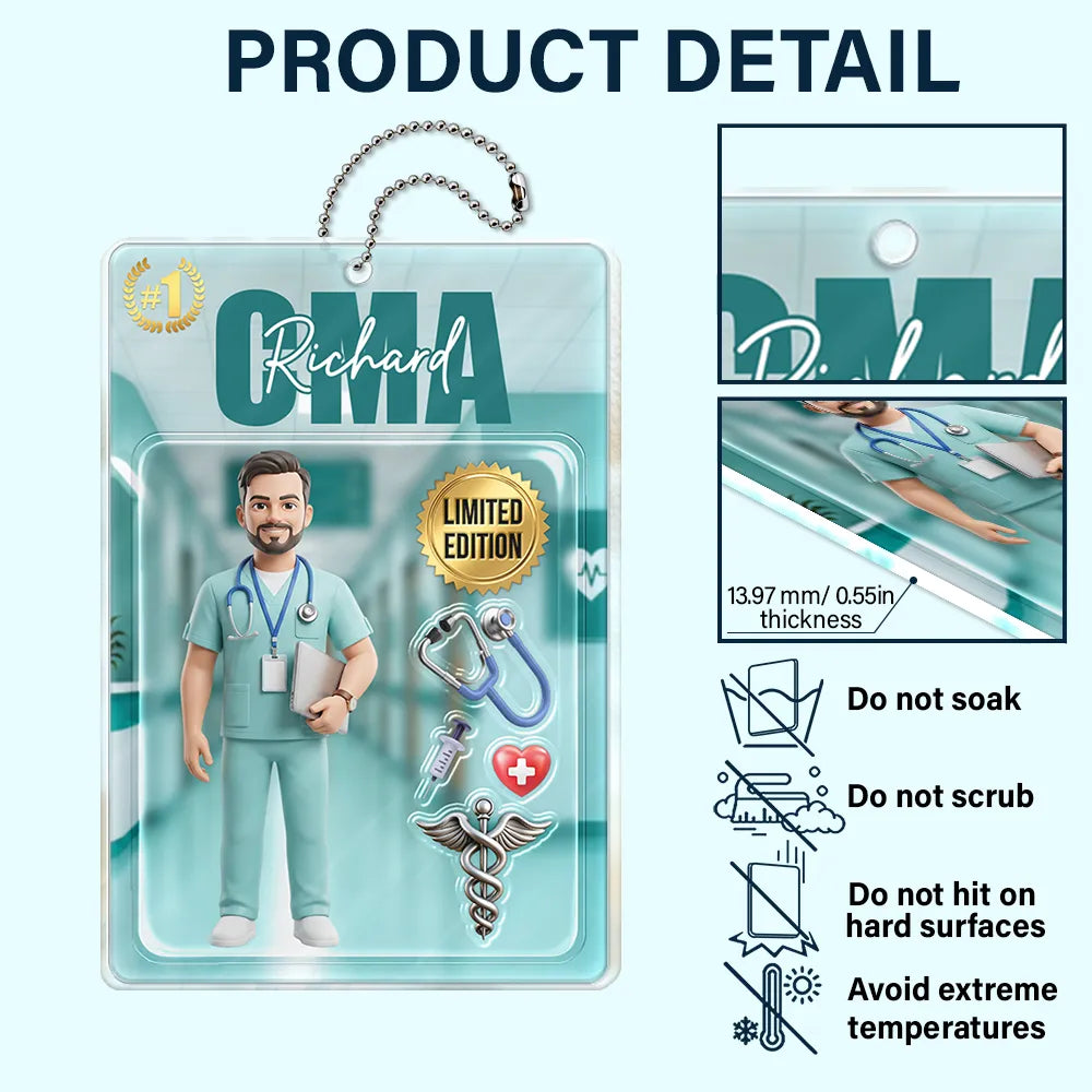 Custom Photo Toybox Figure Nurse Limited Edition - Personalized Acrylic Car Hanger