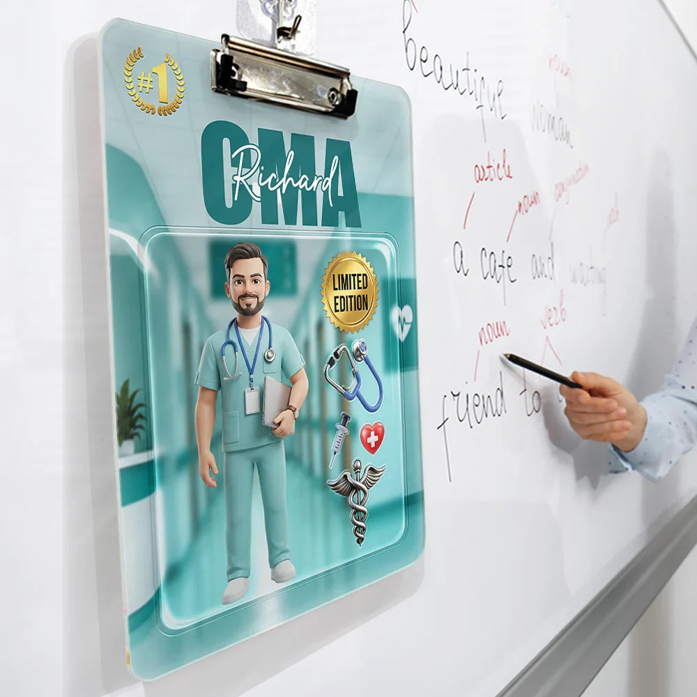 Custom Photo Toybox Figure Nurse Limited Edition - Personalized Acrylic Clipboard