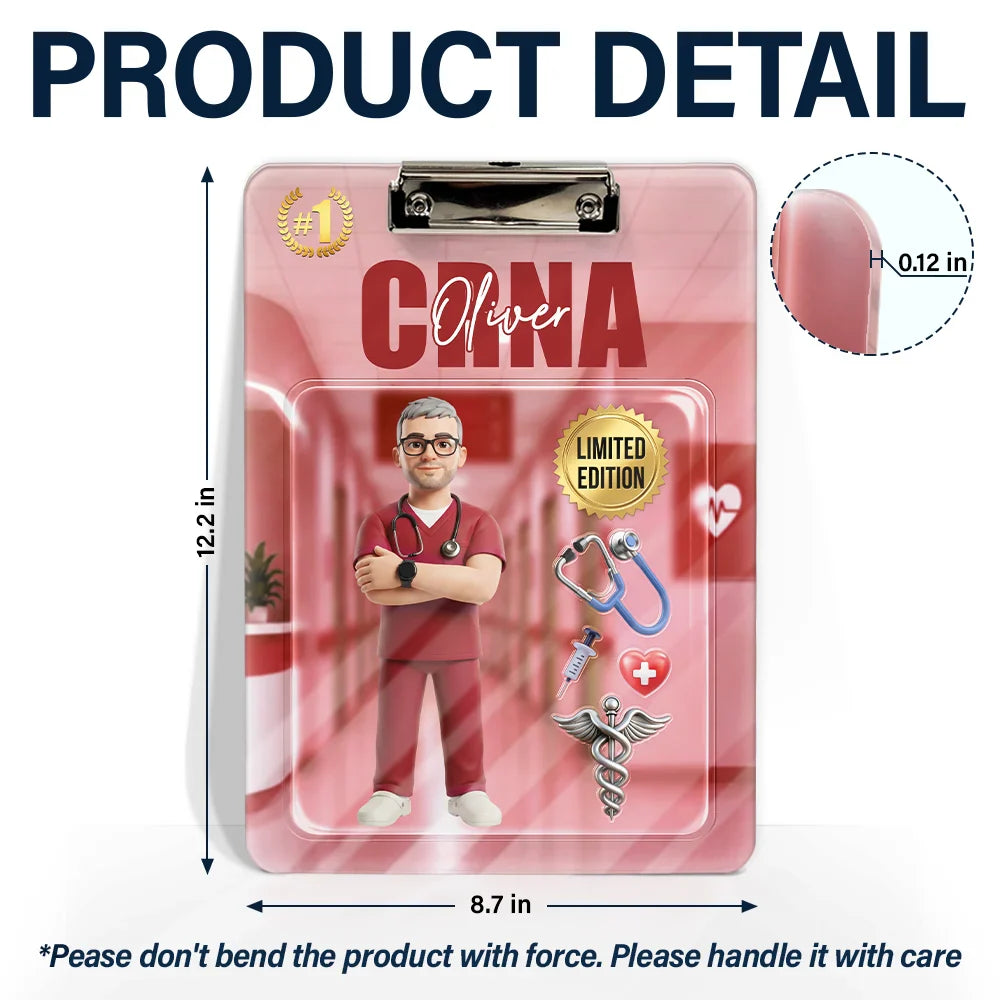 Custom Photo Toybox Figure Nurse Limited Edition - Personalized Acrylic Clipboard