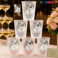 Custom Photo Watercolor Painting Couples Wedding Engaged Bachelor Party - Personalized Frosted Cups