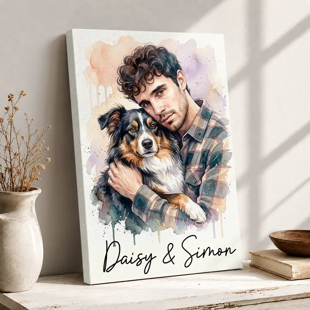 Custom Photo Watercolor Pet Lovers Dog Cat Pet Lover - Personalized Poster
