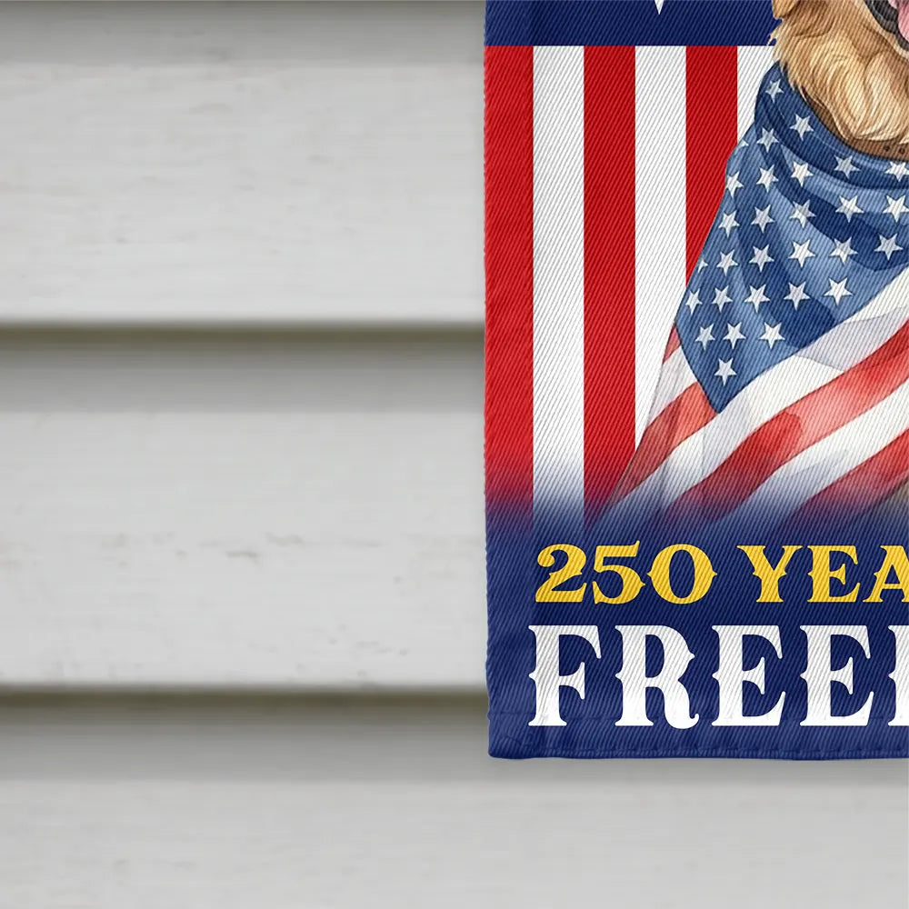 Custom Photo Watercolor With US Accessories Dog Cat 250 Years Of Freedom - Personalized Flag