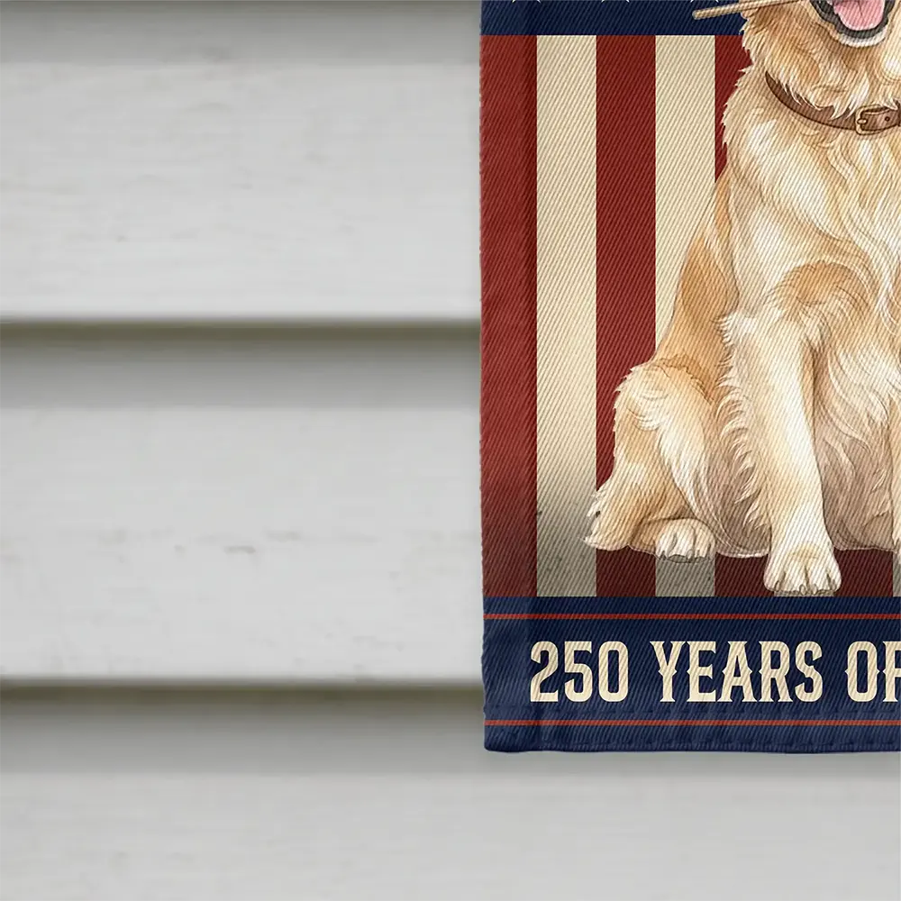 Custom Photo Watercolor With US Accessories Dog Cat 250 Years Of Freedom Vintage - Personalized Flag