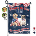 Custom Photo Watercolor With US Accessories Pawty In The USA - Personalized Flag