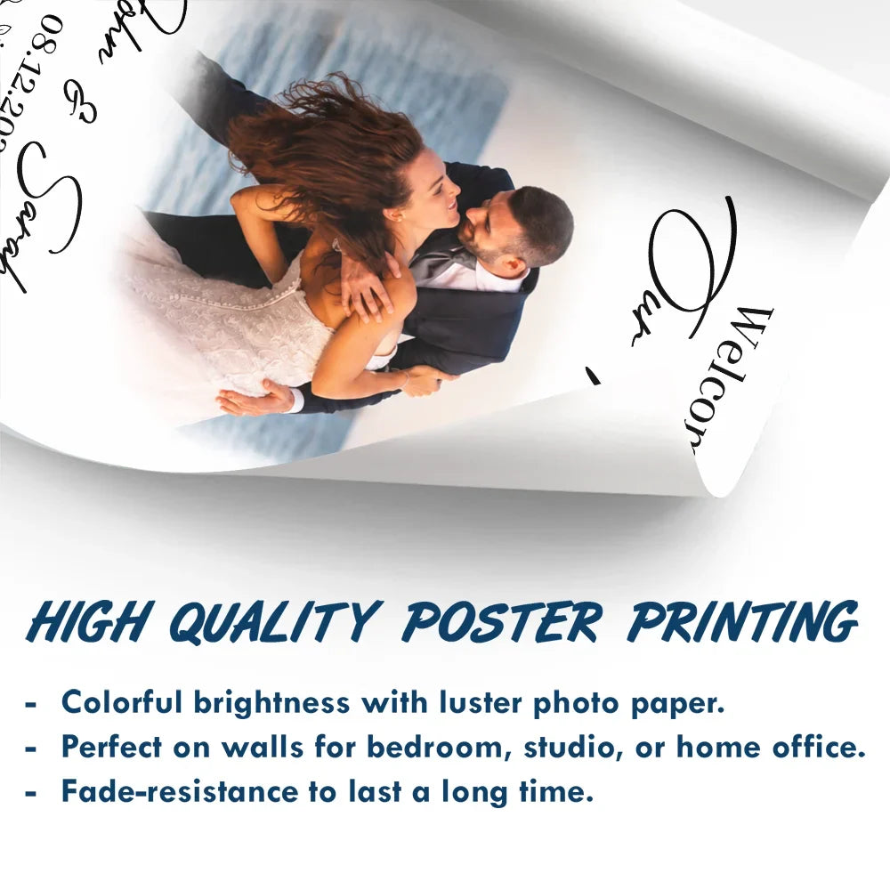 Custom Photo Wedding Couple Welcome To Our Forever - Personalized Poster