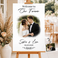 Custom Photo Wedding Couple Welcome To Our Forever - Personalized Poster