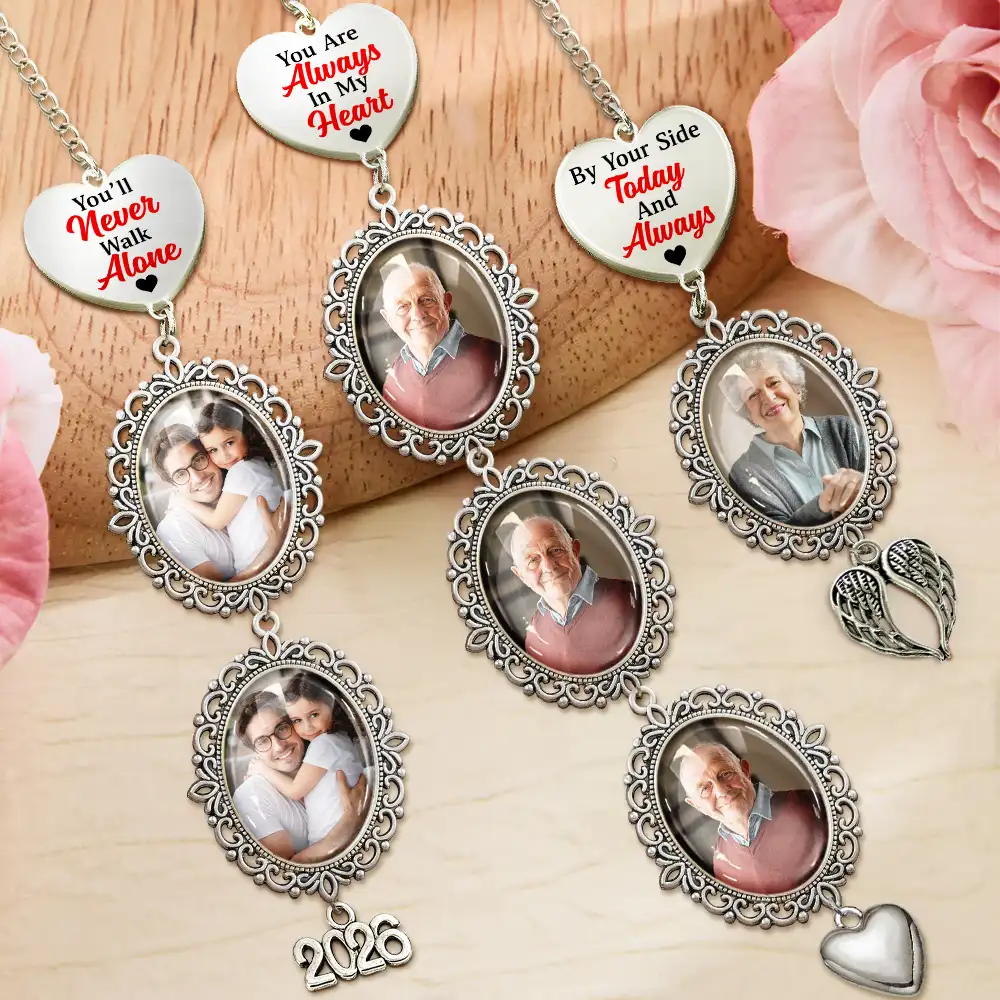 Custom Photo Wedding Walking Beside You Memorial - Personalized Wedding Charm