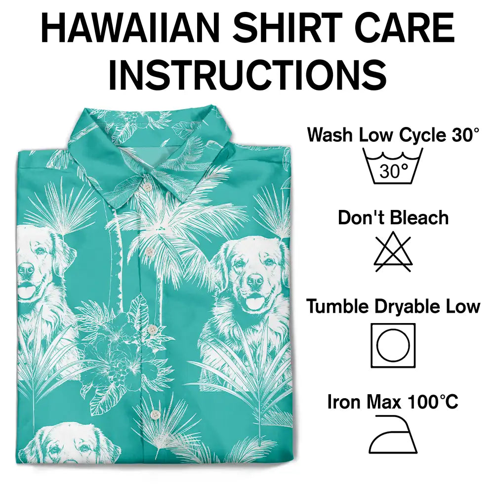 Custom Photo White Pencil Sketch Art Toile De Jouy Pattern Family Pet - Personalized Hawaiian Shirt