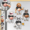 Custom Photo Funny Belly Cat Dog Pet Figure - Personalized Squishy Acrylic Fridge Magnet