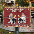 Annoying Each Other For Many Years Still Going Strong Retro Cartoon Couple - Personalized Classic Metal Signs