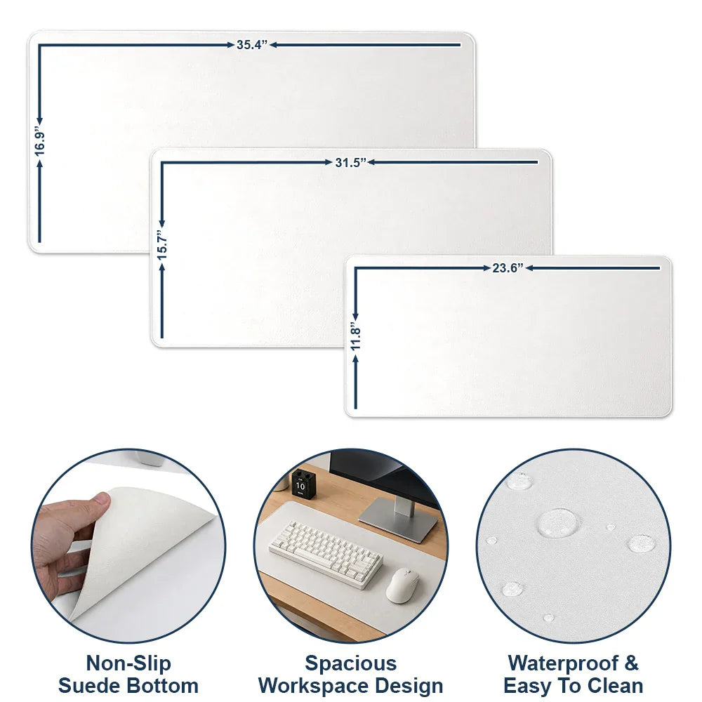 Custom Photo Semi Realistic Portrait You & Me We Got This - Personalized Leather Desk Mat