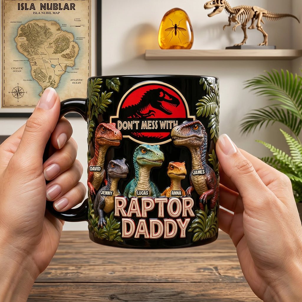 Dinosaur Dad and Kids Magic Coffee Mug - Personalized Gifts For Dad 03hutn250426