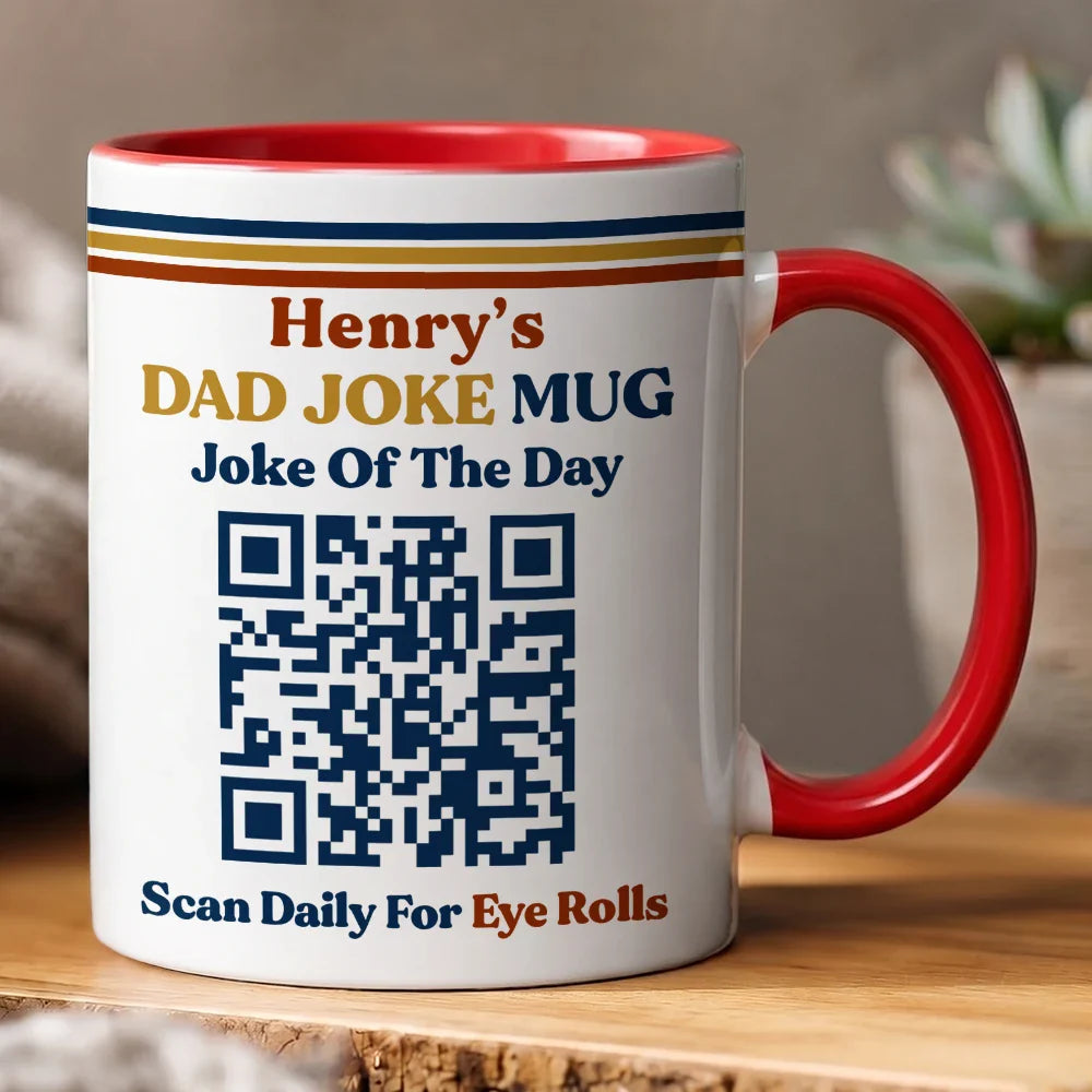 Daily Dad Jokes Interactive QR Code - Personalized Mug