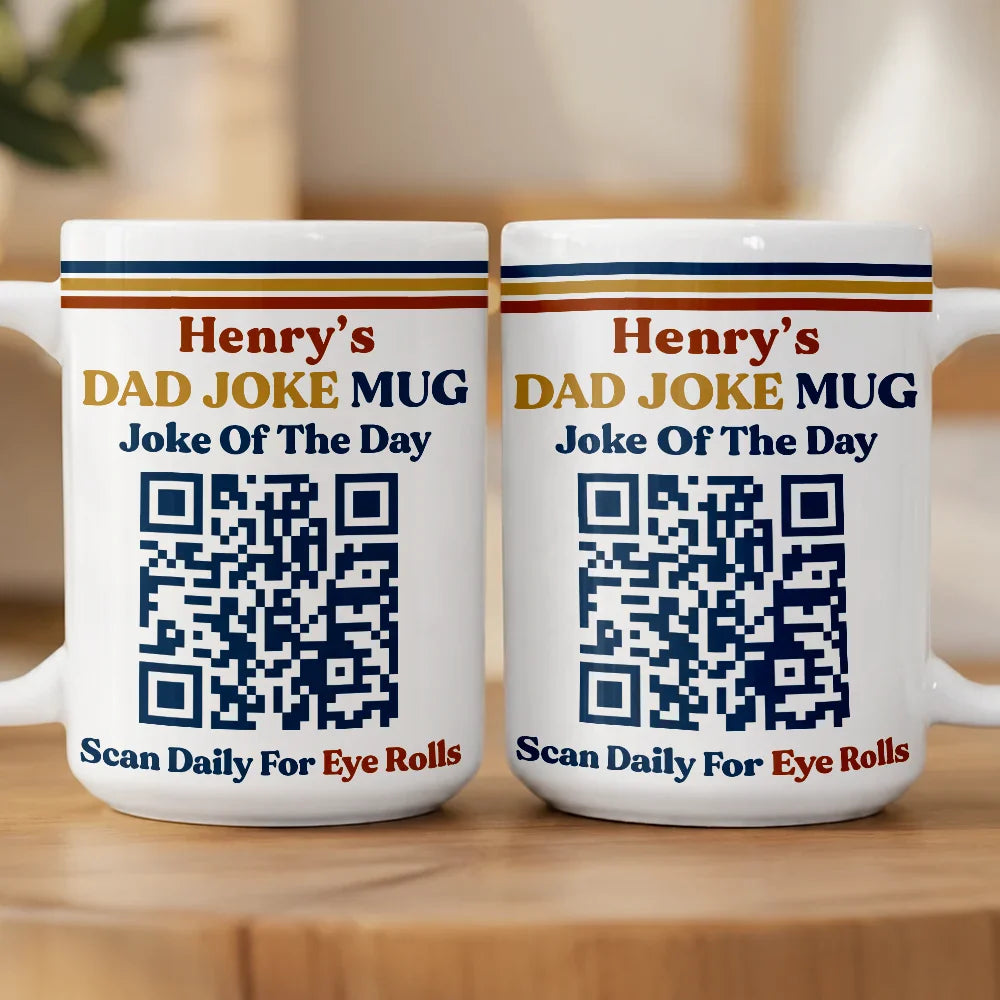 Daily Dad Jokes Interactive QR Code - Personalized Mug