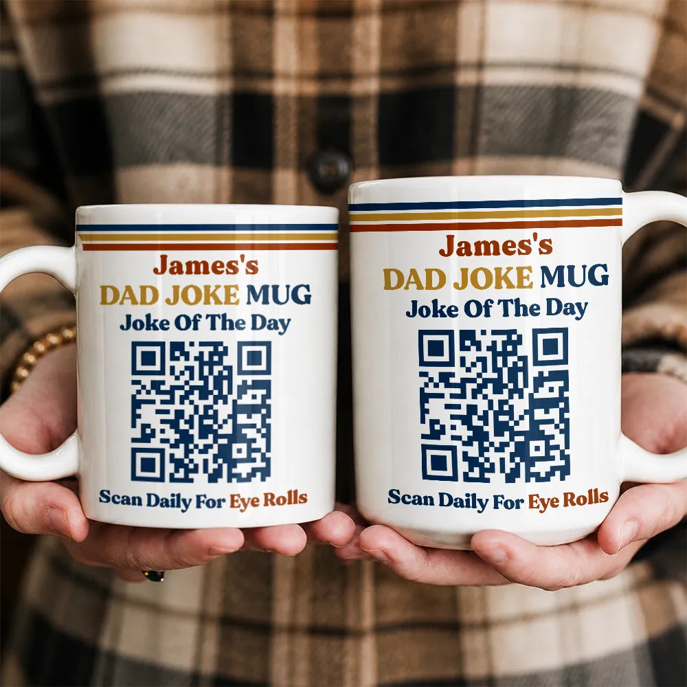 Daily Dad Jokes Interactive QR Code - Personalized Mug