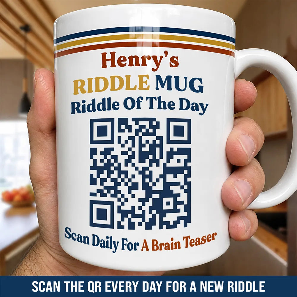 Daily Riddle Interactive QR Code - Personalized Mug