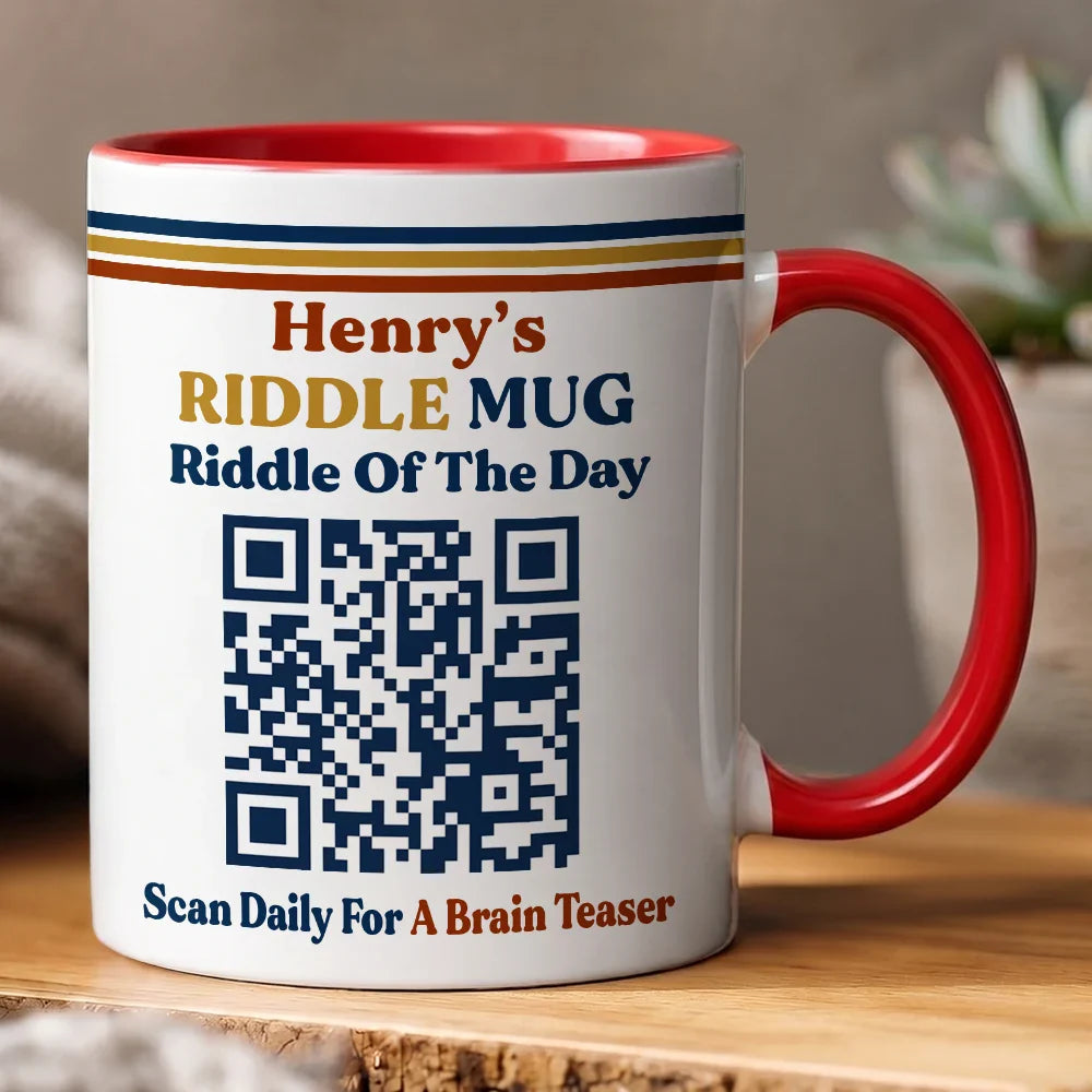 Daily Riddle Interactive QR Code - Personalized Mug