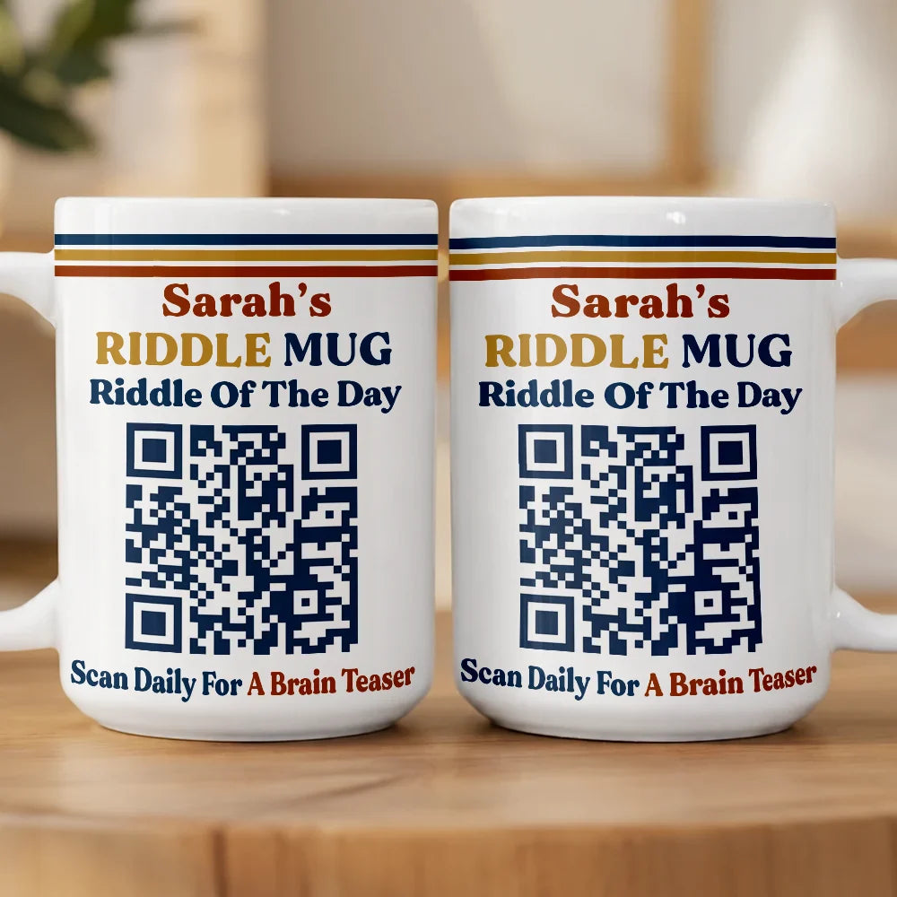 Daily Riddle Interactive QR Code - Personalized Mug