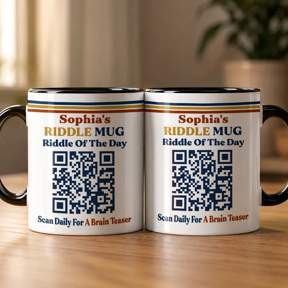 Daily Riddle Interactive QR Code - Personalized Mug