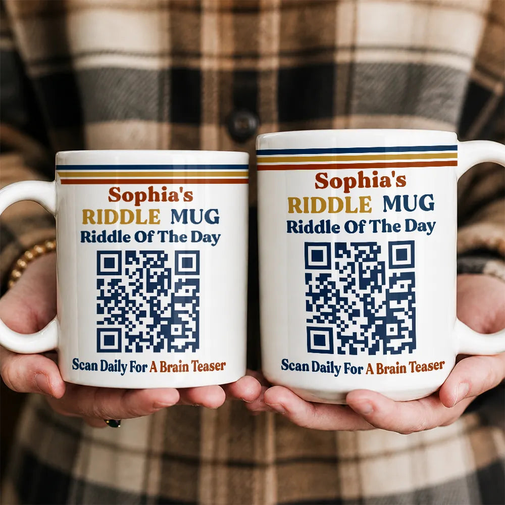 Daily Riddle Interactive QR Code - Personalized Mug