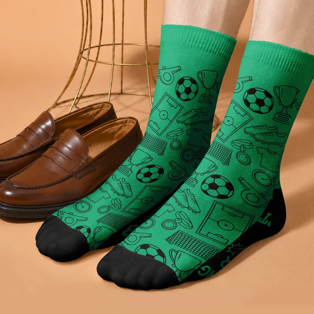 Do Not Disturb I'm Watching Soccer Baseball Football Hockey - Personalized Crew Socks