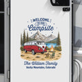 Family Welcome To Our Campsite - Personalized Decor Decal