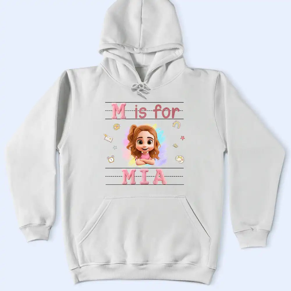Faux Embroidery Chenille Initial & Name - Personalized T Shirt