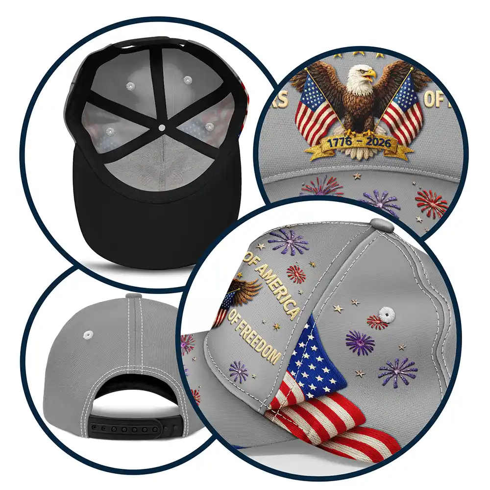 Faux Embroidery Effect America 250th Anniversary - Personalized Classic Cap