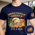 Faux Embroidery Effect America 250th Anniversary - Personalized T Shirt