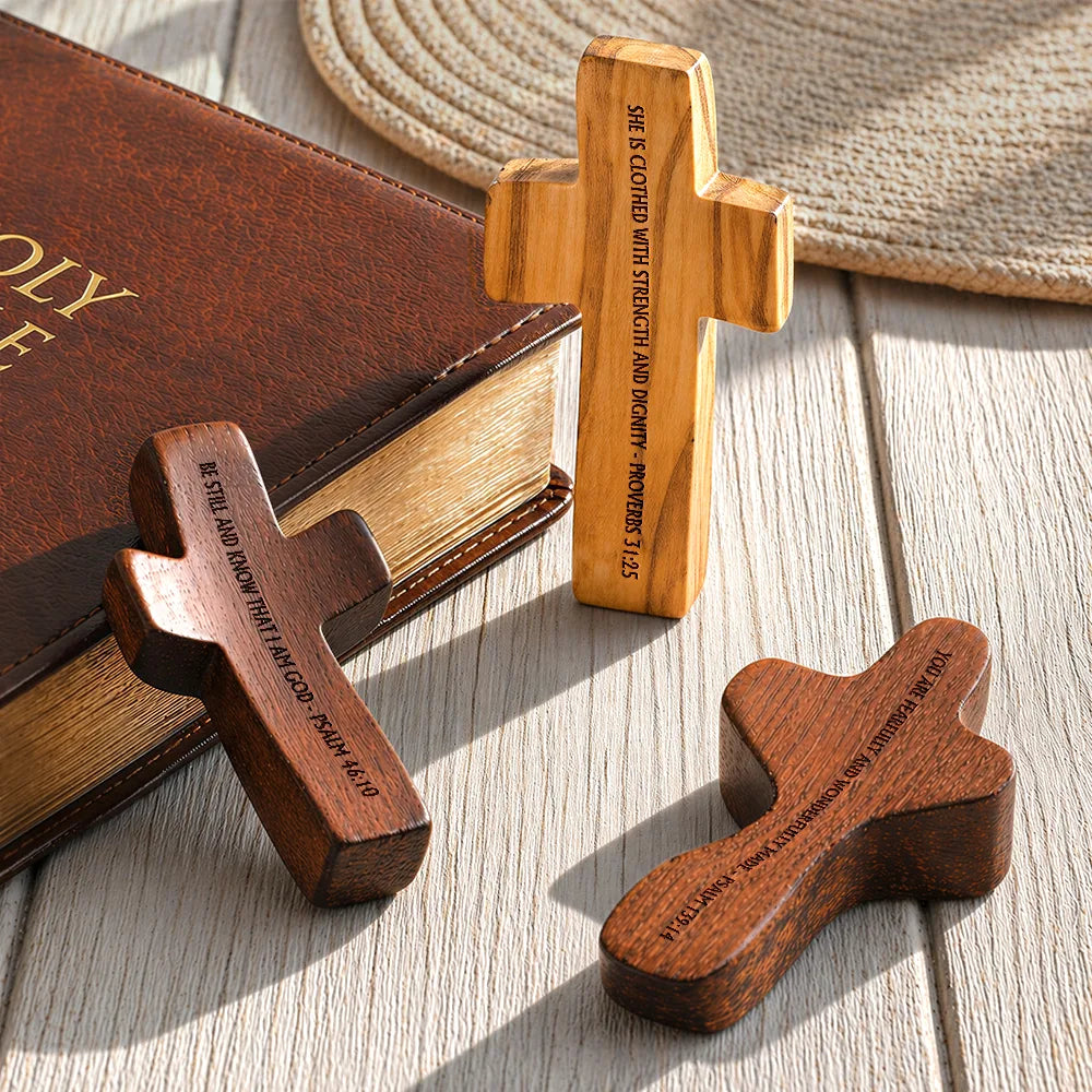 Favorite Bible Verse - Personalized Wooden Pocket Prayer Cross