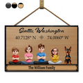 Location Coordinates Welcome To Our Home - Personalized Wood Rectangle Sign