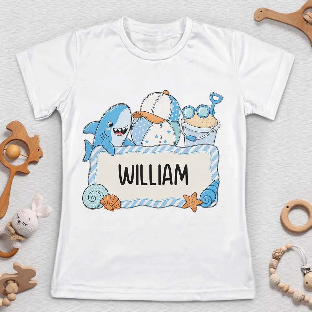 Flamingo Shark Summer Custom Name - Personalized Kids Clothing Set