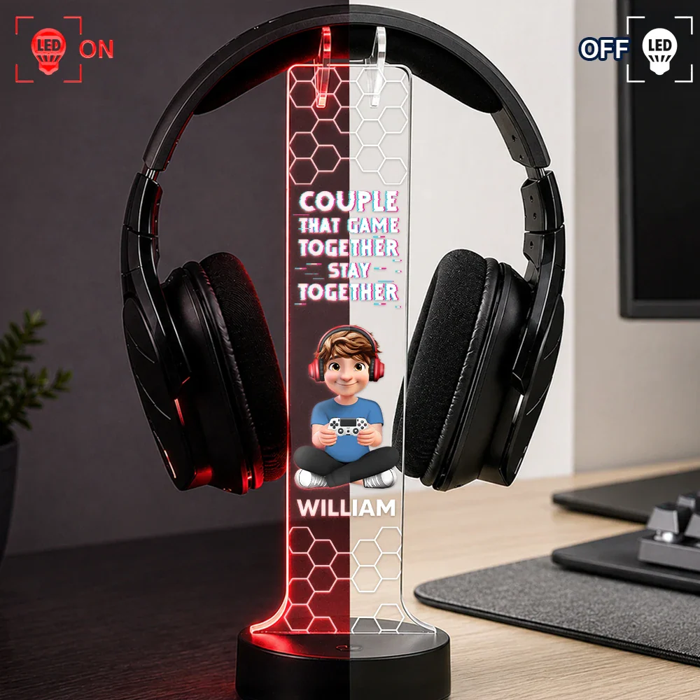 Forever In 2 Player Mode Gaming Couple - Personalized Headphone Stand