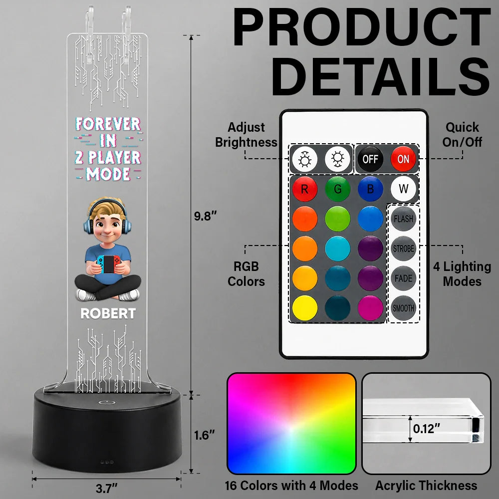 Forever In 2 Player Mode Gaming Couple - Personalized Headphone Stand