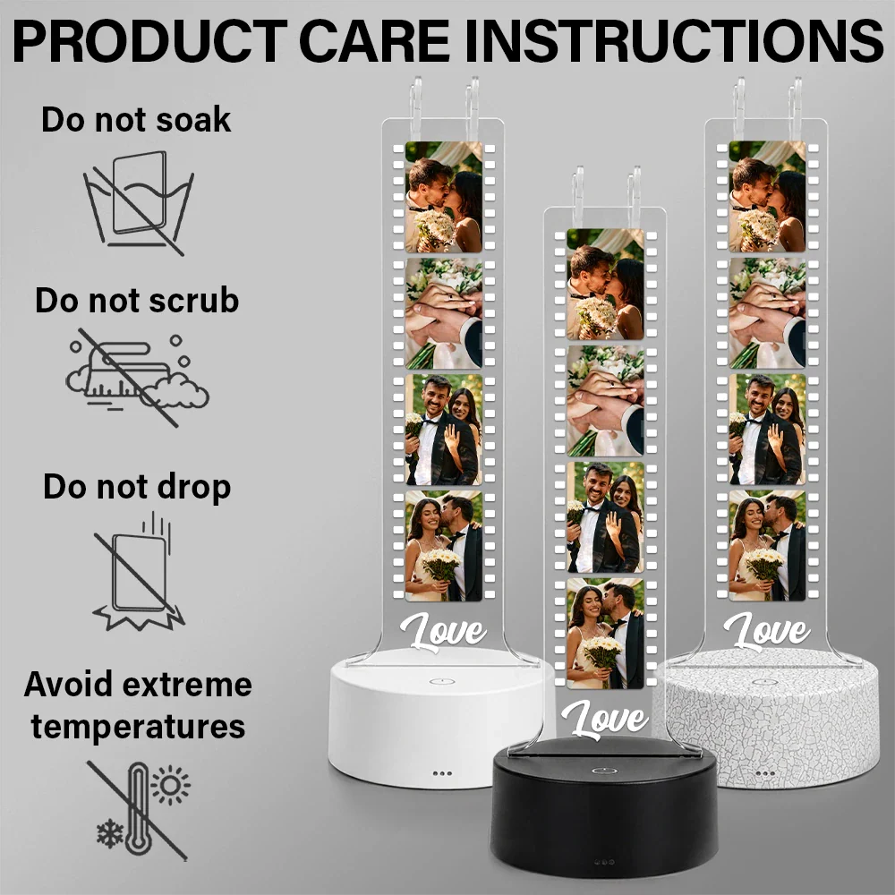 Custom Photo Besties Couple Film Strip - Personalized Headphone Stand