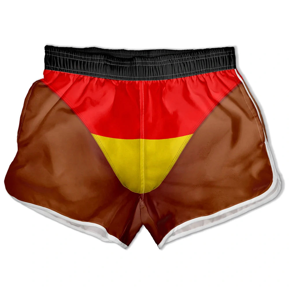 Funny 3D Body Swim Trunks Countries Flag - Personalized Unisex Beach Shorts
