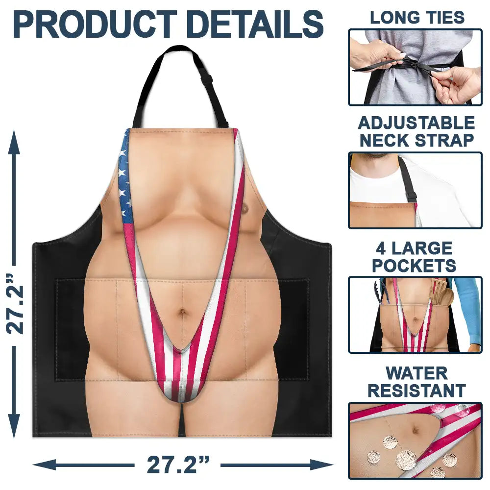 Funny 3D Hairy Body BBQ - Personalized Apron