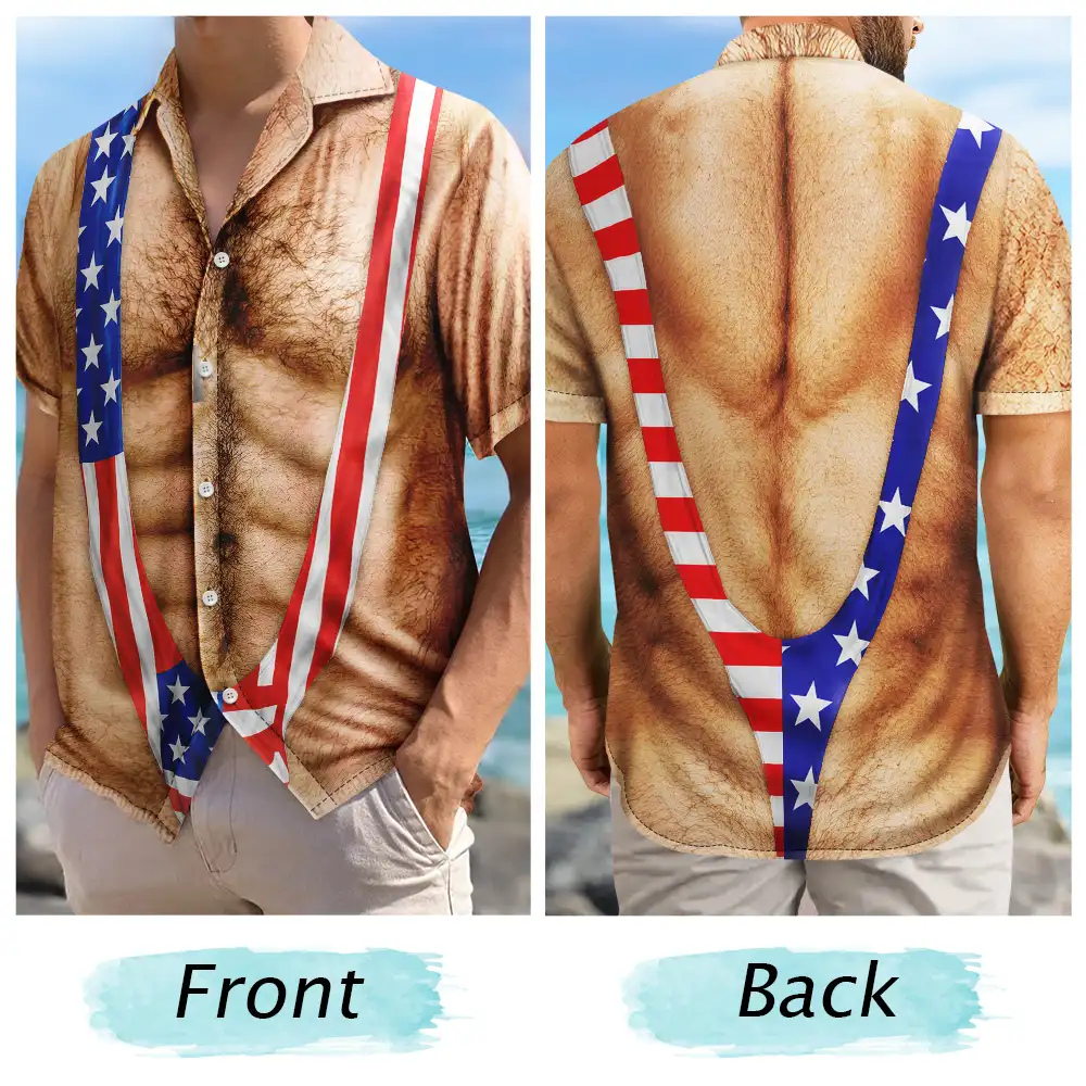 Funny 3D Hairy Body Swimsuit - Personalized Hawaiian Shirt