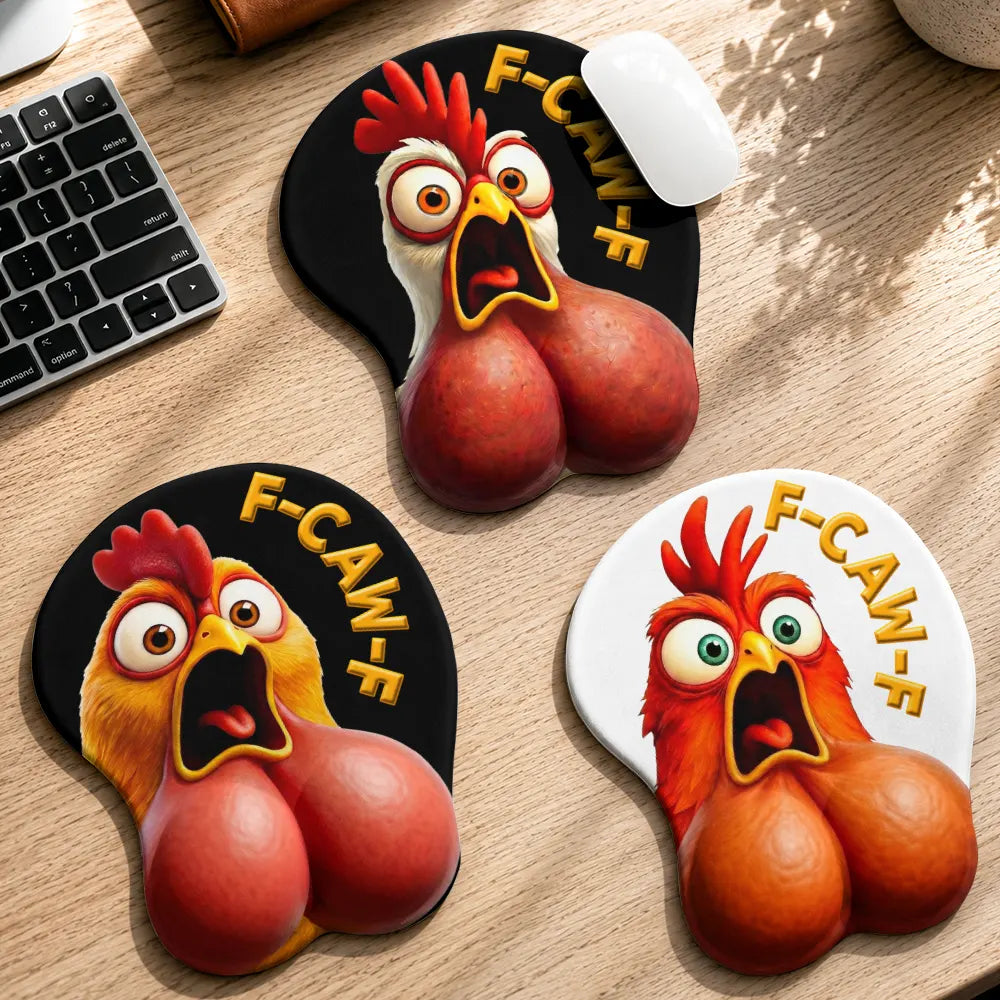 Funny Chicken F-Caw-F - Personalized Mouse Pad