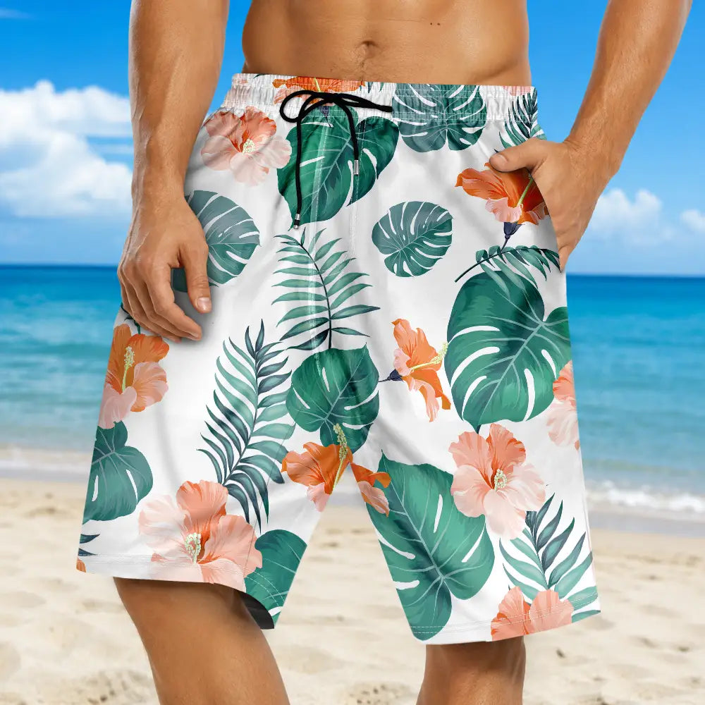 Funny Hairy Man Swim Trunks - Personalized Unisex Beach Shorts