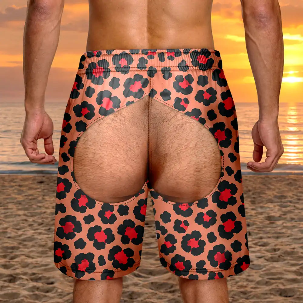 Funny Hairy Man Swim Trunks - Personalized Unisex Beach Shorts