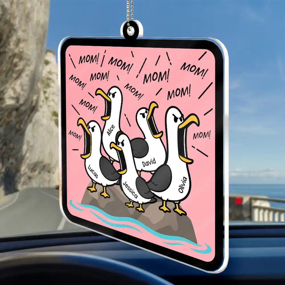 Funny Screaming Seagull - Personalized Acrylic Car Hanger