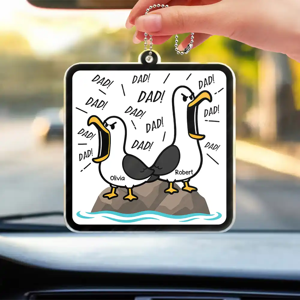 Funny Screaming Seagull - Personalized Acrylic Car Hanger